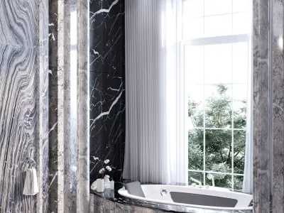 Bathroom in neo-classic style 3D model