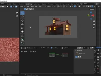 Wooden Made 3D House  in Blender Low-poly 3D model