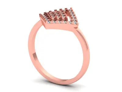 Solitaire Wedding Engagement Women Rings Princess Band 3D print model