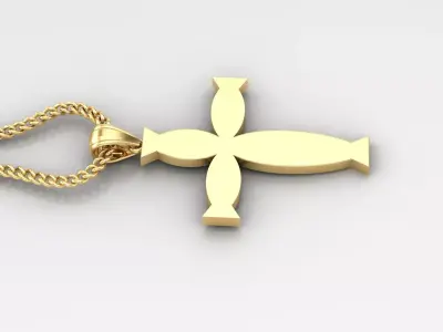 Light Gold 18K Cross Pendant 1CP063 3D print model purchase