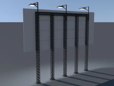 Billboard with lights Low-poly 3D model