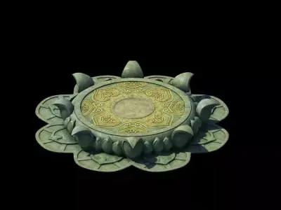 Kapu Buddha Trail Forest Big Lotus Stone Block 01 3D model
