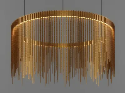 Chain String Ring Pendant 3D model