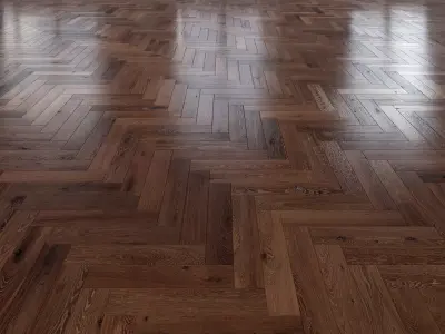 Oak Herringbones dark floor 3 3D model