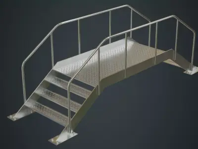 Stair 2C Low-poly 3D model