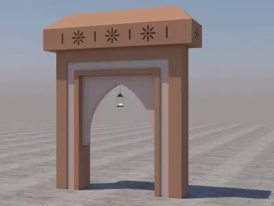 Traditional Moroccan Door Marrakech 3D model