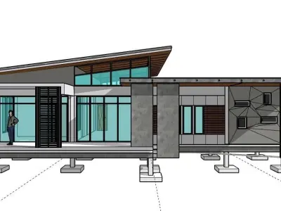 Modern House T6 3D model