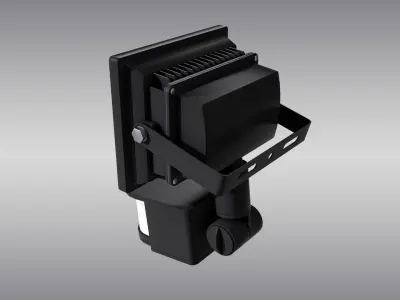 LED Floodlight with Motion Sensor Low-poly 3D model