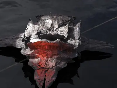 Alien Viking Rune Stone rock series  3D model