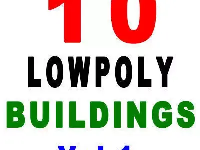 10 Architectural Buildings Low-poly 3D model
