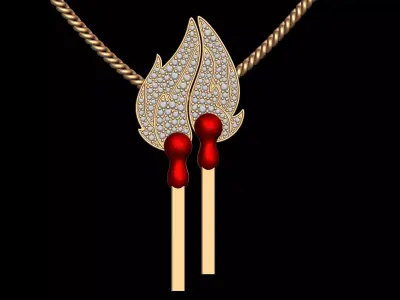 Diamond Light Matchstick Pendant  3D print model