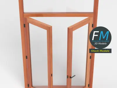 Double window with transom 3D model