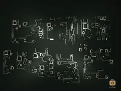 Tech shapes-TS2 kit Low-poly 3D model