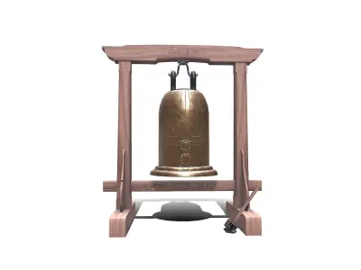 Temple Bell Low-poly PBR Low-poly 3D model