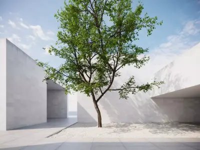 Natural forest tree 3D model