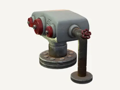 Industrial Hydrant Low-poly 3D model