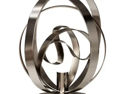 Rodin modern table lamp in iron cm 41x47x49 3D model