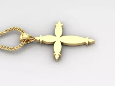 Light Gold 18K Cross Pendant 1CP062 3D print model purchase