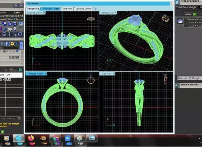 Women Light Weight Solitare Diamond Wedding Ring   9 3D print model