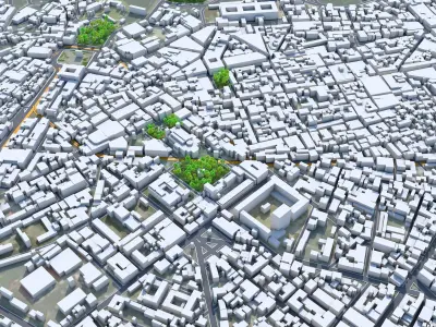 Oran City Algeria 30km Low-poly 3D model