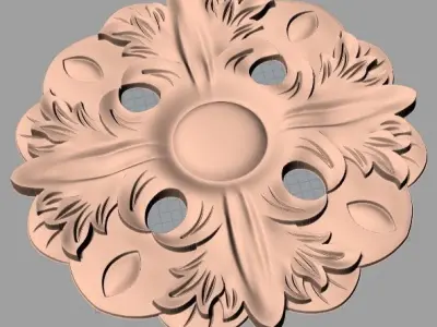 Furniture decoration round flower 3D STL model for CNC E908 3D model