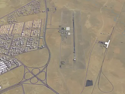Qurayyat - Gurayat Airport Low-poly 3D model