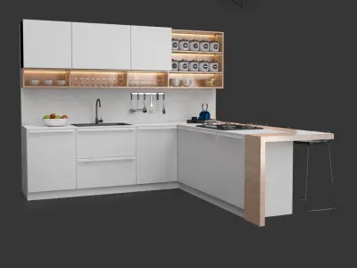Modern kitchen set 3D model