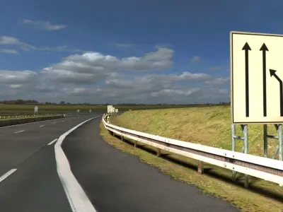 Highway construction set Low-poly 3D model