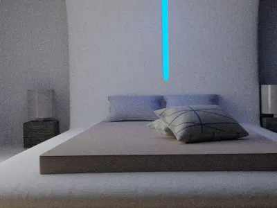 Sc-fi low-poly bedroom game-ready Low-poly 3D model