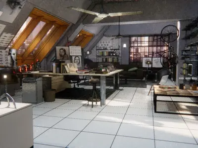 Loft studio  interior 3D model