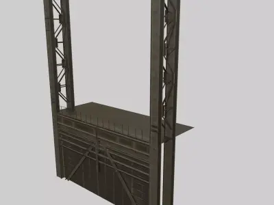 Bottom Floor Structure Low-poly 3D model