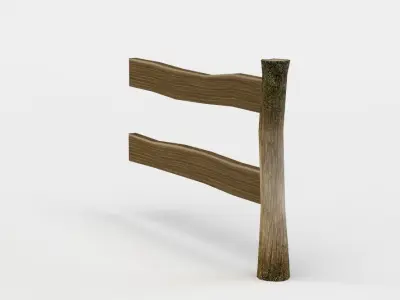 Fence segment Low-poly 3D model