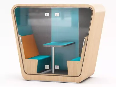 Office phone booth Low-poly 3D model