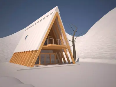 Chalet in the snow 3D model