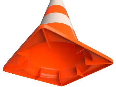 Traffic Cone Low-poly 3D model