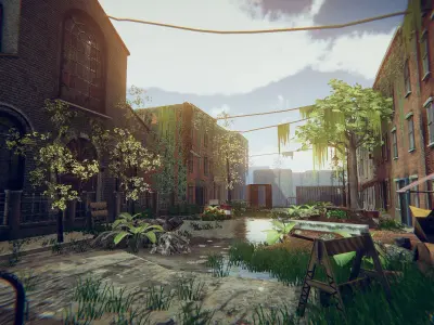 Abandoned City Low-poly 3D model