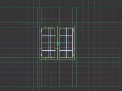 Modern Double Casement Window with Sill  Interior ArchViz Model 3D model