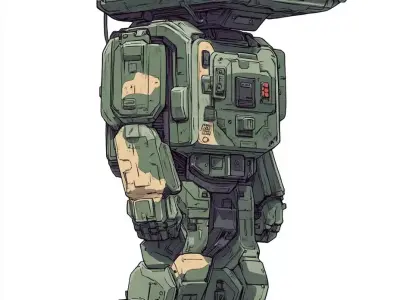 Helper Robot Android - Futuristic Low Poly 3D Model 3D model