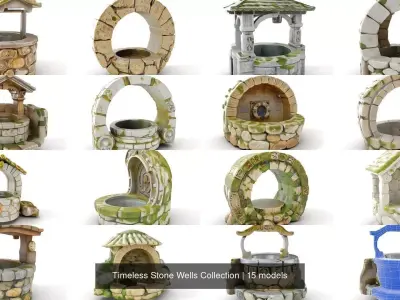 Timeless Stone Wells Collection 3D Model Pack