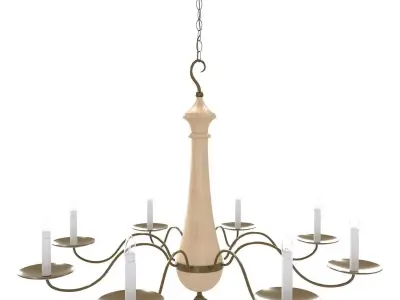 1960s Italian Six Light Petal Chandelier 3D model