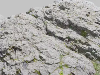 River Cliff Rocks Scan PBR Low-poly 3D model