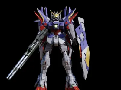 XXXG-00W0 Wing Gundam Zero Low-poly 3D model