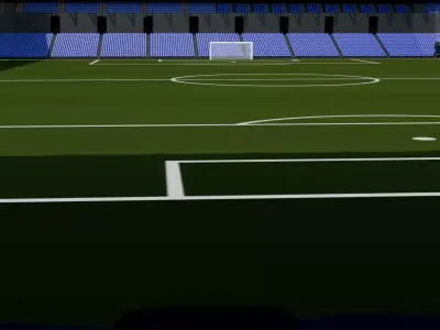 Editable Football Stadium Modular Stands Presentation Ready 3D model