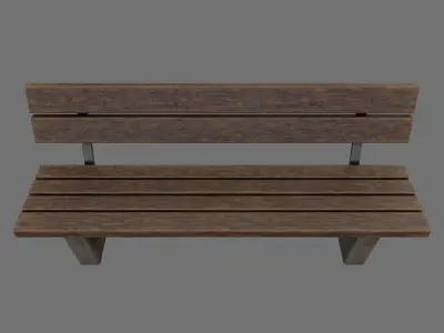 Public Street Bench Low-poly 3D model