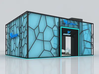 Exhibition Booth Stand Stall 10x8m Height 500 cm 4 Side Open 3D model
