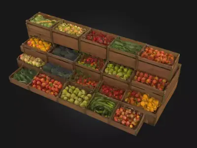 Market Bounty  Harvest Riches in Every Crate 3D model