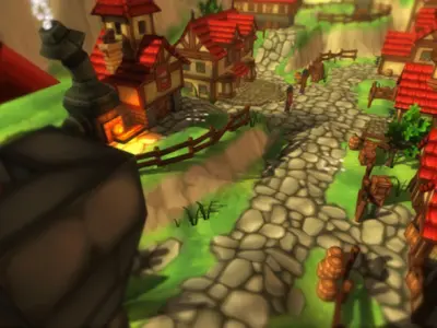 Fantasy Village Low-poly 3D model