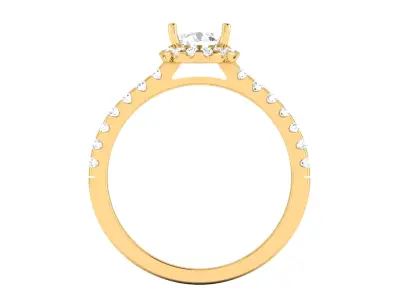 Small Round Halo Engagement Ring 3D print model