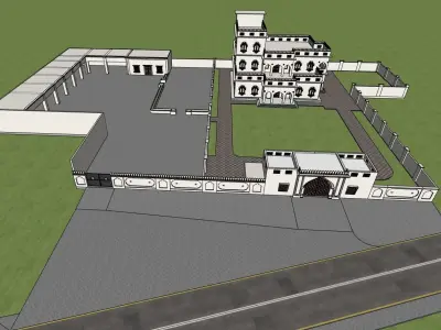 Sidhu Moose Wala Haveli with vehicles collection 3D model