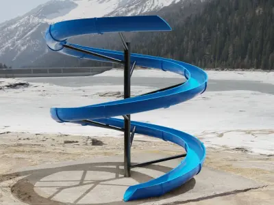 Water Slide 3D model Low-poly 3D model get